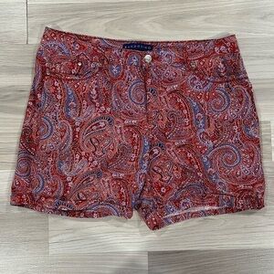 Bandolino Shorts Size 12 Womens Red White Blue Paisley Amy Short
